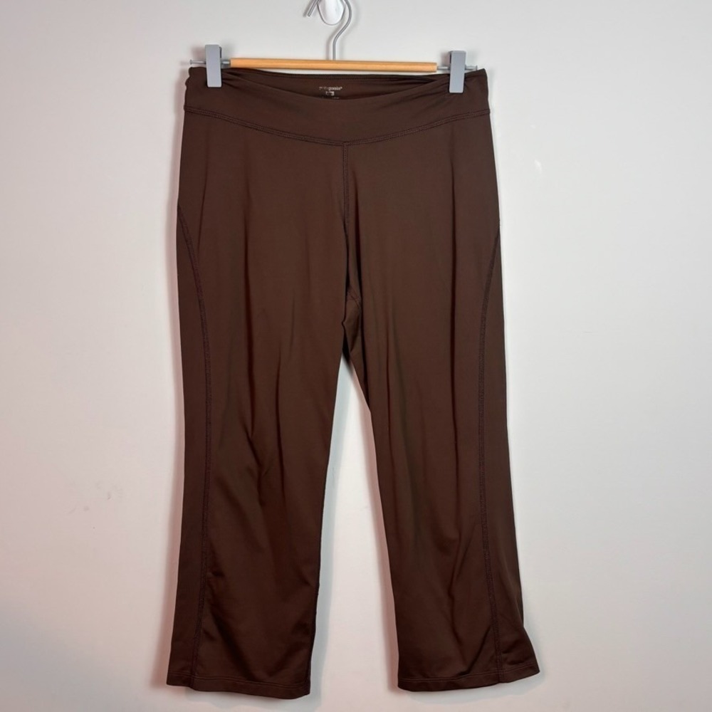 Patagonia Womens Brown Wide Leg Cropped Leggings size MED Athleisure Comfort‎